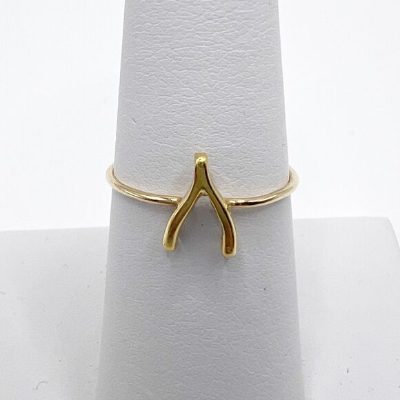 Jennifer Meyer 18K Yellow Gold Mini Wishbone Ring Size 6 Handmade - Picture 2 of 10